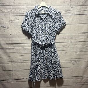 Sigrid Olsen 100% linen buttondown dress
